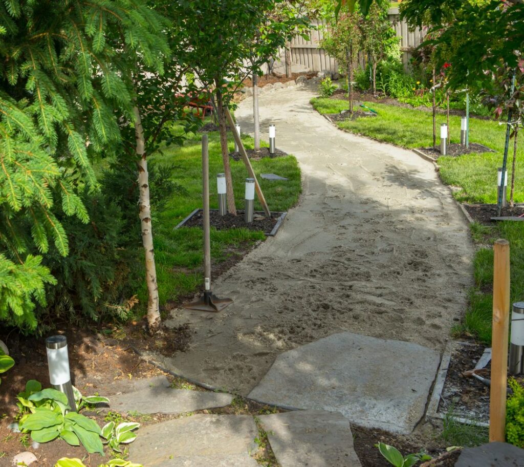 Property prepared for landscaping after tree removal and site clearing
