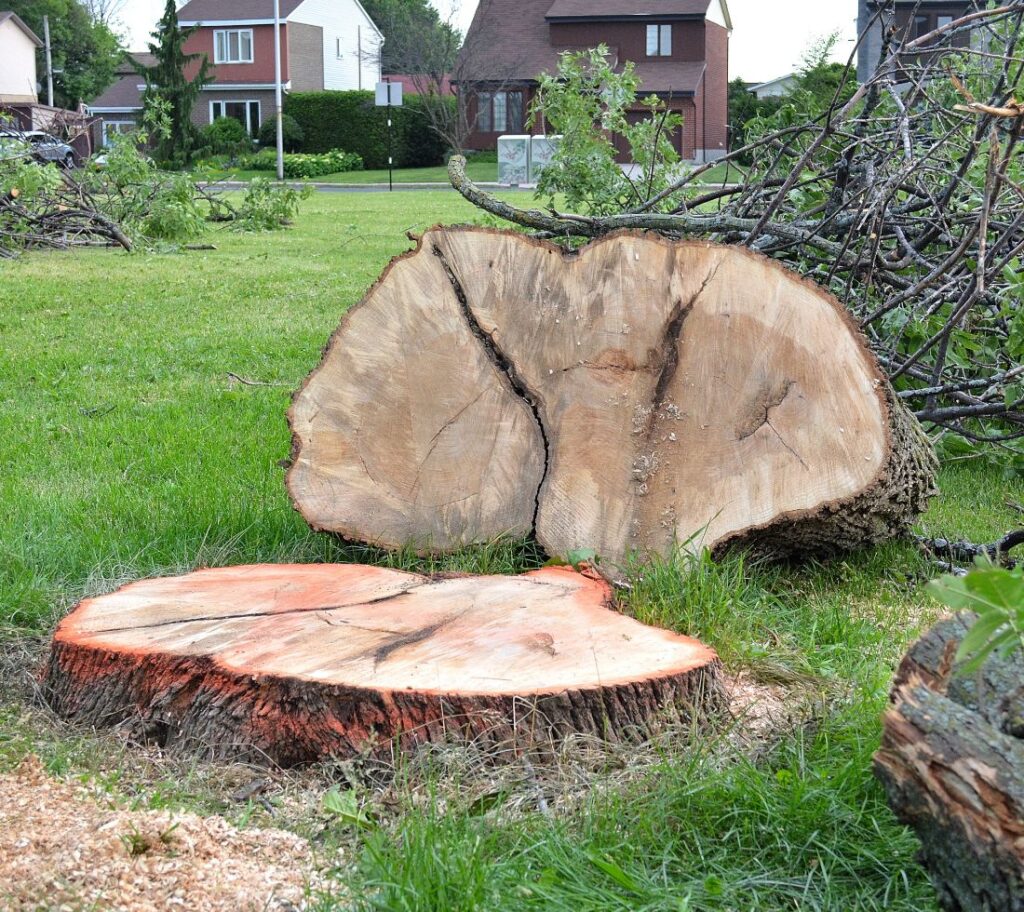 Tree stump remaining after tree removal service