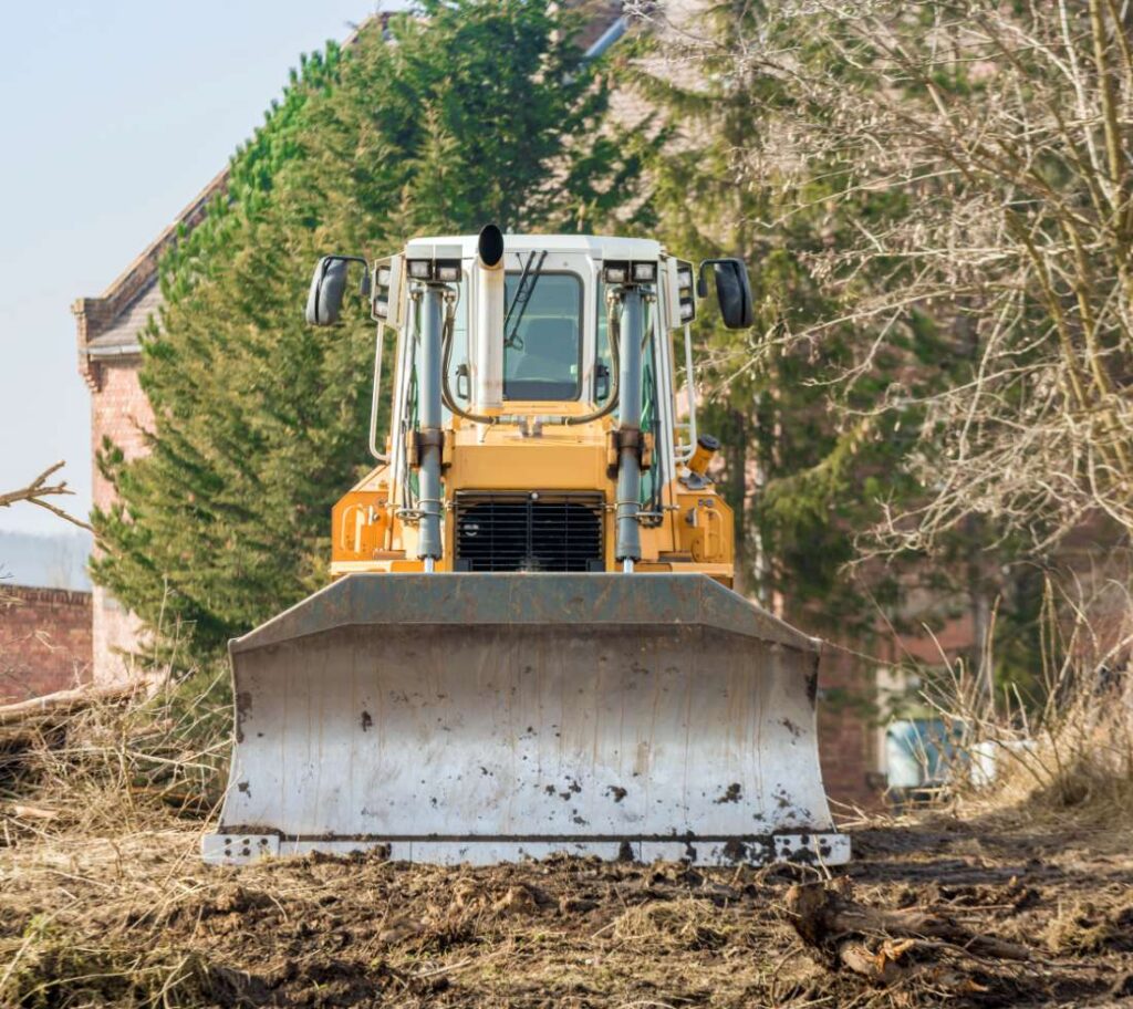 Site preparation work before home renovation or landscaping project